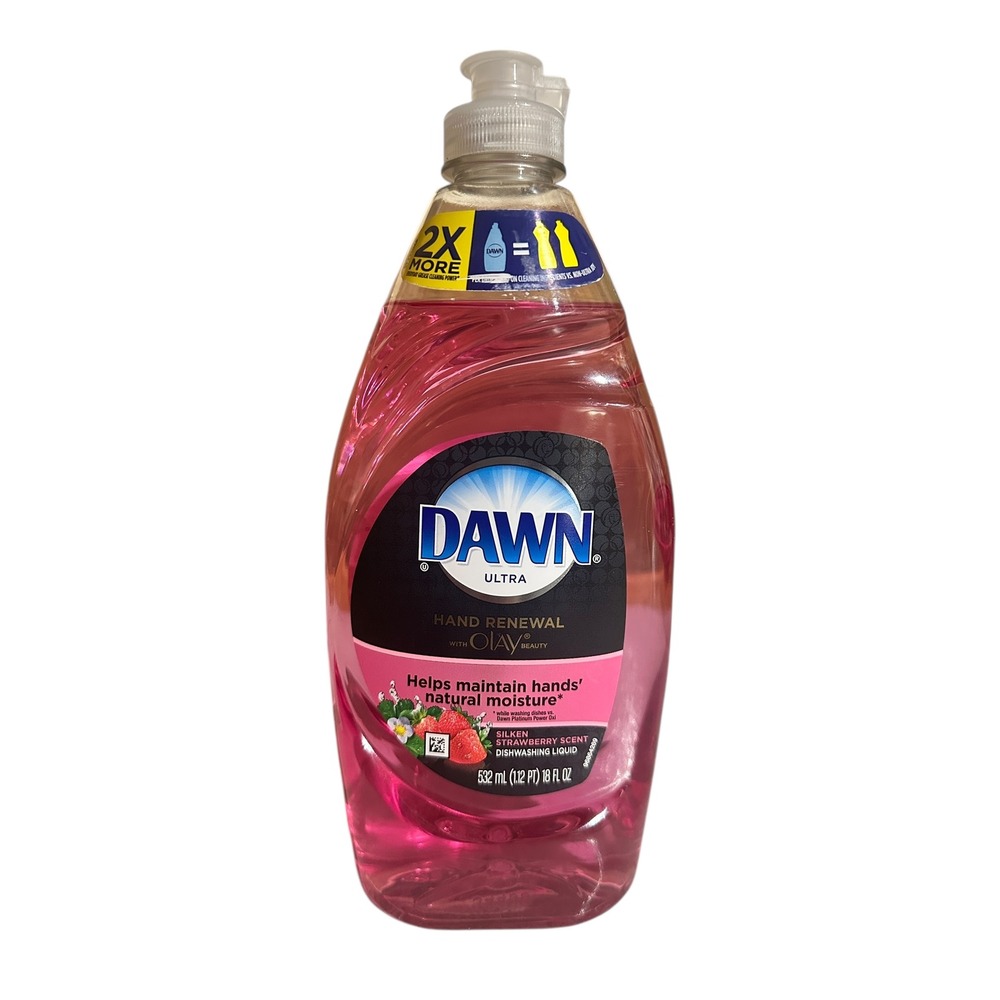 Dawn Silken Strawberry Hand Renewal Dishwashing Liquid 13 oz‎ Olay Discontinued